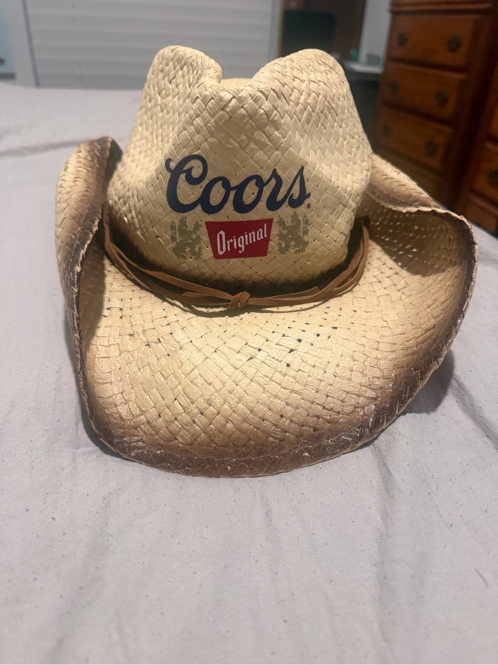 Original Coors Straw Cowboy Hat - Natural Brown